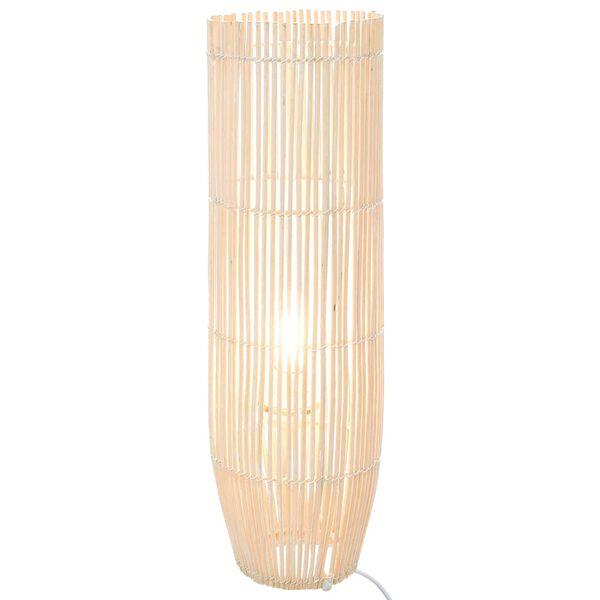 vidaXL Lampa podłogowa, wiklina, biała, 52 cm, E27