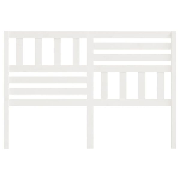 vidaXL Wezgłowie ł&oacute;żka, białe, 126x4x100 cm, lite drewno sosnowe