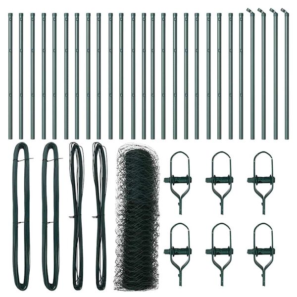 vidaXL Słupek ogrodzeniowy. Zielony 50 x 0,4 m (siatka 50 mm)