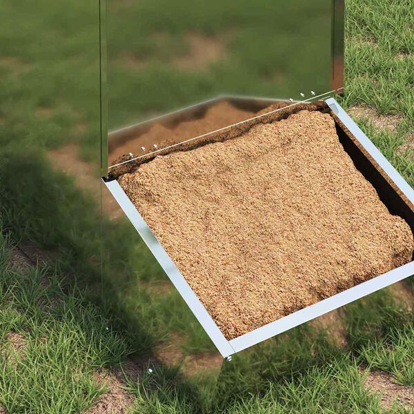 vidaXL Podajnik dla Świń Srebrny 55 x 38 x 76 cm Stal Galwanizowana