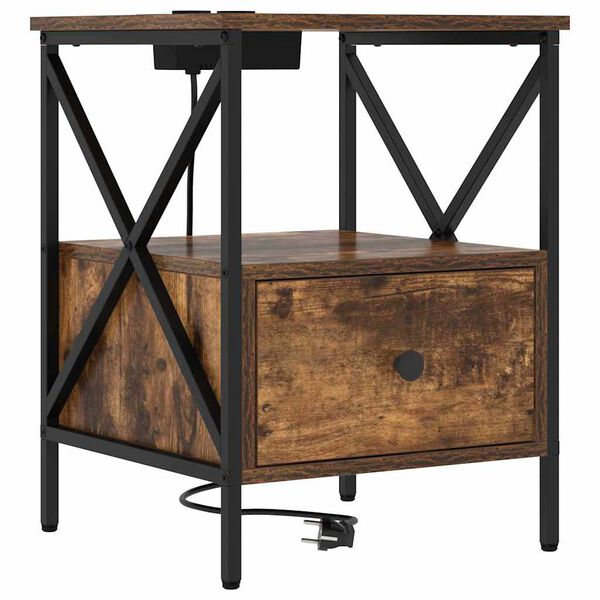 vidaXL Szafka Nocna z szufladą Dąb wędzony 41,5 x 40,5 x 55 cm