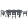 vidaXL Zestaw do jadalni w ogrodzie 9 pcs Szary polirattan