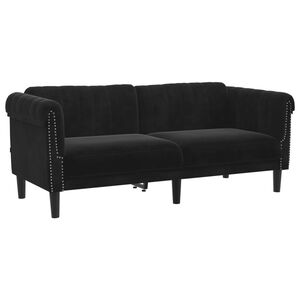 vidaXL Sofa dwuosobowa, czarna, aksamit