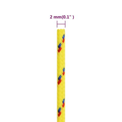 vidaXL Linka żeglarska, żółta, 2 mm, 250 m, polipropylen
