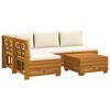vidaXL Zestaw sof na zewnątrz 5 Sztuka brązowy Lite Drewno Akacji
