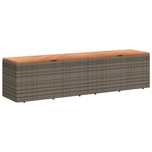 vidaXL Skrzynia ogrodowa, szara, 220x50x54 cm, polirattan i akacja