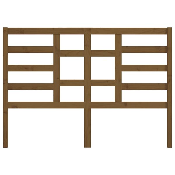 vidaXL Wezgłowie ł&oacute;żka, brązowe, 126x4x104 cm, lite drewno sosnowe