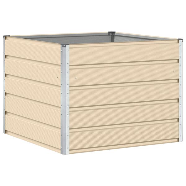 vidaXL Donica Kość słoniowa 100 x 100 x 75 cm Stal