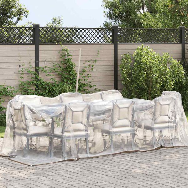 vidaXL Przezroczysta plandeka z oczkami 2x5 m Polietylen