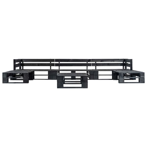 vidaXL 6-cz. zestaw ogrodowy, szare poduszki, palety z drewna