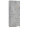 vidaXL Witrynka, szarość betonu 69,5x34x180 cm materiał drewnopochodny