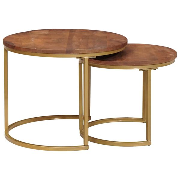 vidaXL Nesting Stoły Kawowe 2 pcs Lite drewno mango i stal