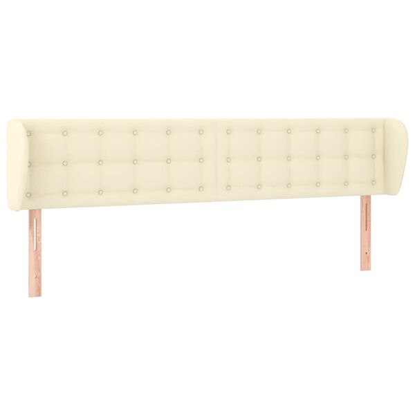 vidaXL Zagł&oacute;wek uszak, kremowy, 183x23x78/88 cm, sztuczna sk&oacute;ra