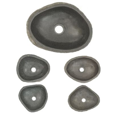 vidaXL Owalna umywalka z kamienia rzecznego, 29-38 cm