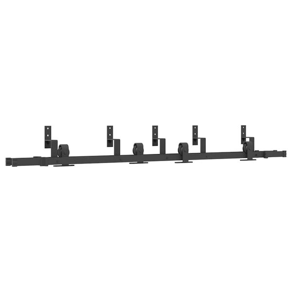 vidaXL System do montażu drzwi przesuwnych, 200 cm, stal, czarny