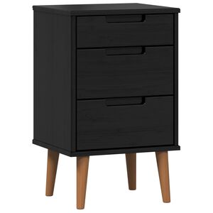 vidaXL Szafka Nocna MOLDE Czarny 40 x 35 x 65 cm Lite drewno sosnowe