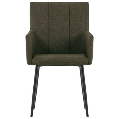 vidaXL Krzesła stołowe z podłokietnikami, 4 szt., brązowe, tkanina