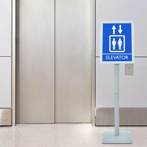 vidaXL Stojak na plakaty Srebrny 32,5 x 27 x 126 cm PVC i żeliwo