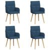vidaXL Krzesła jadalne 4 pcs tkanina niebieski 60 x 56 x 96 cm