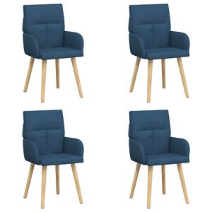 vidaXL Krzesła jadalne 4 pcs tkanina niebieski 60 x 56 x 96 cm