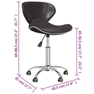 vidaXL Obrotowe krzesła stołowe, 2 szt., brązowe, obite sztuczną skórą