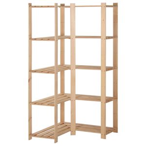 vidaXL Regał narożny z 5 p&oacute;łkami, 82,5x82,5x170 cm, lita sosna