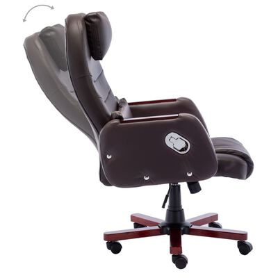 vidaXL Krzesło biurowe, brązowe, obite sztuczną skórą