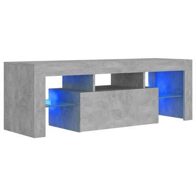 vidaXL Szafka pod TV z oświetleniem LED, szarość betonu, 120x35x40 cm