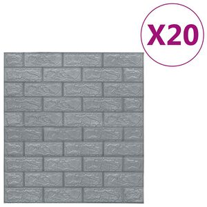 vidaXL Panele 3D z imitacją cegły, samoprzylepne, 20 szt., antracytowe