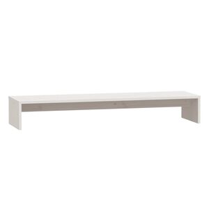 vidaXL Podstawka na monitor, biała, 100x27x15 cm, lite drewno sosnowe