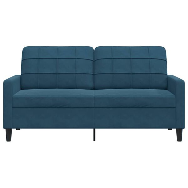 vidaXL Sofa 2-osobowa, niebieski, 140 cm, tapicerowana aksamitem