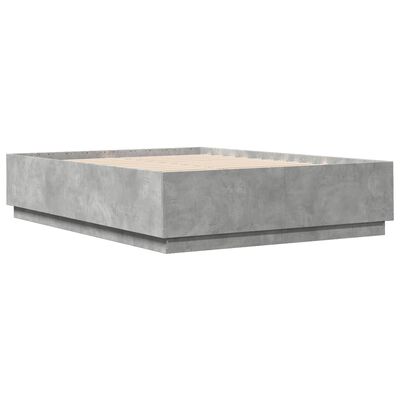 vidaXL Rama łóżka, szarość betonu, 140x200 cm, materiał drewnopochodny