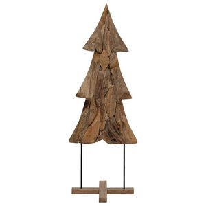 vidaXL Choinka brązowy 90 cm Lite drewno teakowe