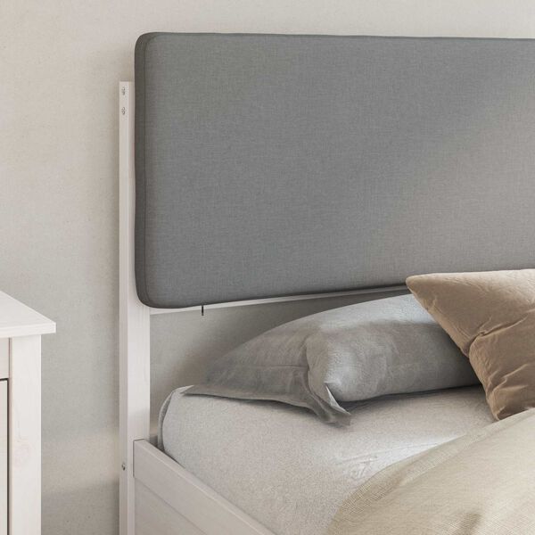 vidaXL Ramka łóżka z tapicerowanym wezgłowiem Jasnoszary 180 x 200 cm