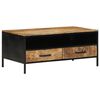 vidaXL Stolik kawowy Brązowy 90 x 50 x 40 cm Lite drewno mango i metal