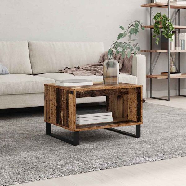 vidaXL Stolik kawowy Stare drewno 60 x 50 x 40 cm