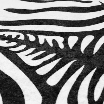 vidaXL Dywan, czarno-biały, 120x170 cm, zebra, z możliwością prania