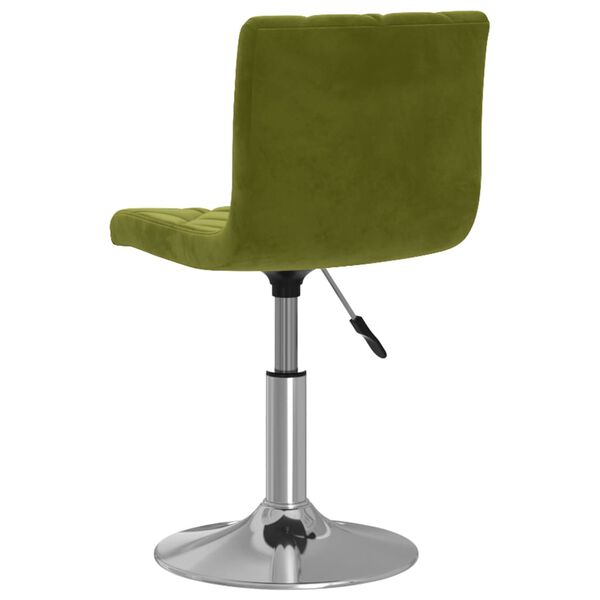 vidaXL Obrotowe krzesło stołowe, jasnozielone, obite aksamitem