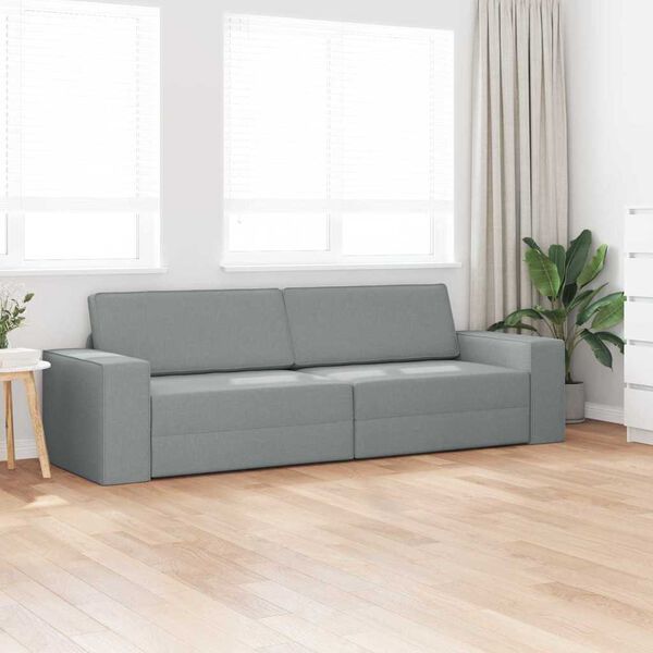 vidaXL Sofa Bed Jasnoszary 245 x 78 x 77 cm Aksamit