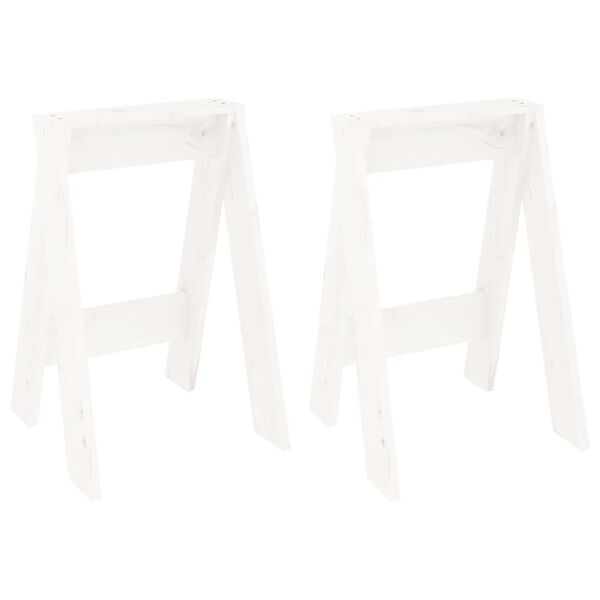 vidaXL Stołki, 2 szt., białe, 40x40x60 cm, lite drewno sosnowe
