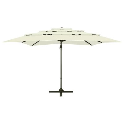 vidaXL 4-poziomowy parasol na aluminiowym słupku, piaskowy, 250x250 cm