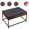 vidaXL Stolik kawowy z LED Infinity, przydymiony dąb, 70x50x41 cm