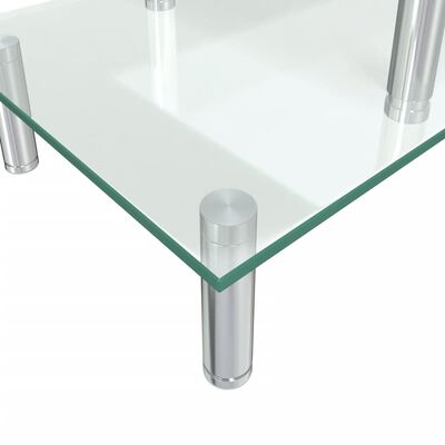 vidaXL 2-poziomowy stojak pod monitor, przezroczyste szkło