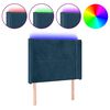 vidaXL Zagł&oacute;wek do ł&oacute;żka z LED ciemnoniebieski 83x16x118/128cm tkanina