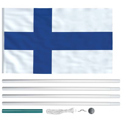vidaXL Flaga Finlandii z aluminiowym masztem, 6,2 m