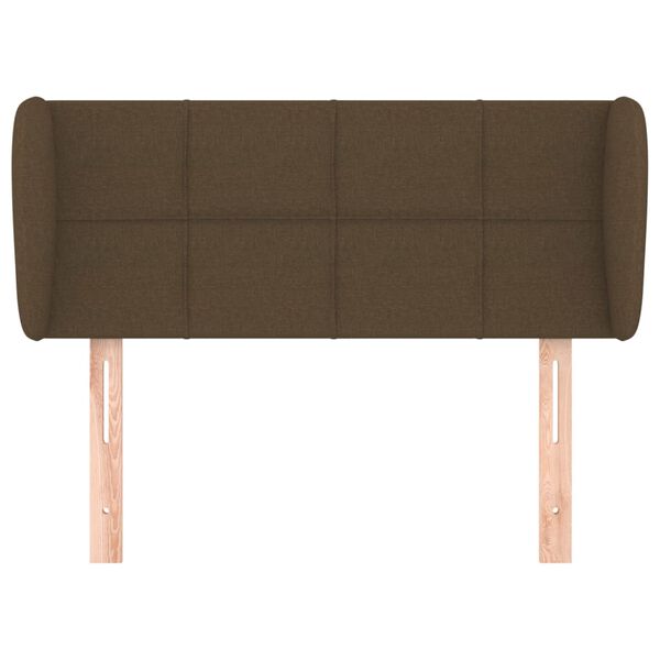 vidaXL Zagłówek uszak, ciemnobrązowy, 93x23x78/88 cm, tkanina