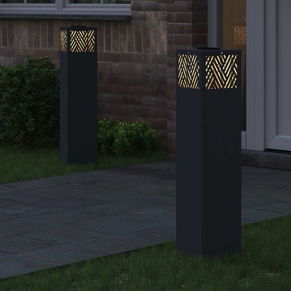 vidaXL Słoneczna LED lampa na ścieżkę 2 pcs Antracyt