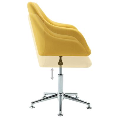vidaXL Obrotowe krzesło do jadalni, żółte, tkanina