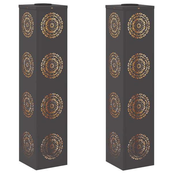 vidaXL Słoneczna LED lampa na ścieżkę 2 pcs Czarny