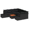 vidaXL Zestaw Sof na Ogr&oacute;d z przechowywaniem 9 pcs Czarny polirattan